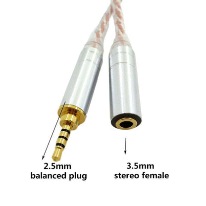 ZS0156 Balanced Inter-conversion Audio Cable(2.5 Balance Male to 3.5 Stereo Female) - Headset Accessories by buy2fix | Online Shopping UK | buy2fix
