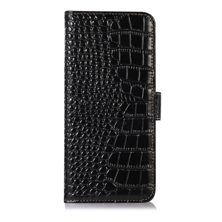 For Samsung Galaxy M13 4G Global Crocodile Top Layer Cowhide Leather Phone Case(Black) - Galaxy Phone Cases by buy2fix | Online Shopping UK | buy2fix