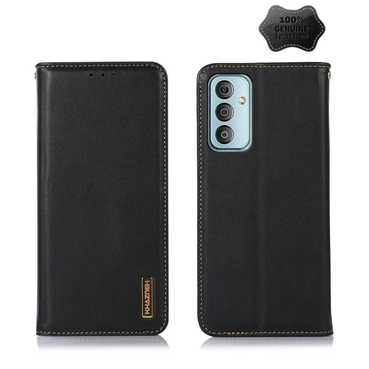 For Samsung Galaxy M13 4G Global KHAZNEH Nappa Top Layer Cowhide Leather Phone Case(Black) - Galaxy Phone Cases by buy2fix | Online Shopping UK | buy2fix