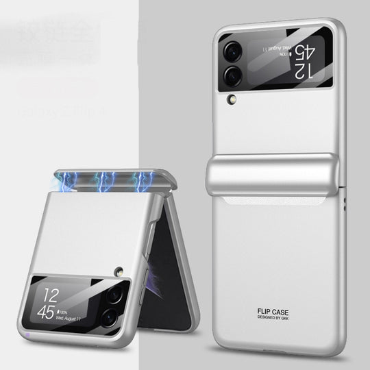 For Samsung Galaxy Z Flip4 GKK Magnetic Fold All-inclusive Protective Phone Case(Silver)