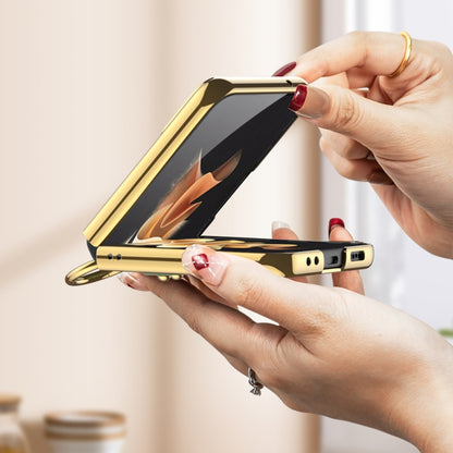 For Samsung Galaxy Z Flip4 GKK Weave Texture Electroplating Protective Phone Case(Red) by GKK