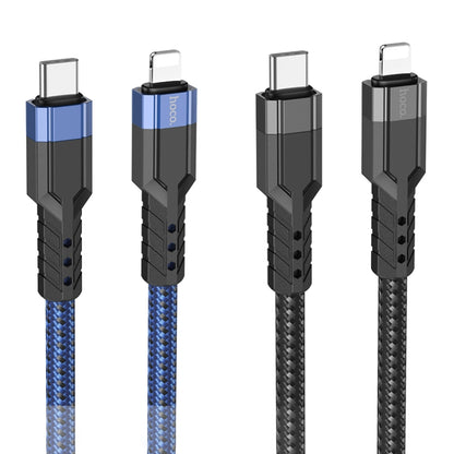 hoco U110 20W USB-C / Type-C to 8 Pin PD Charging Data Cable，Length：1.2m(Blue) - 2 in 1 Cable by hoco | Online Shopping UK | buy2fix