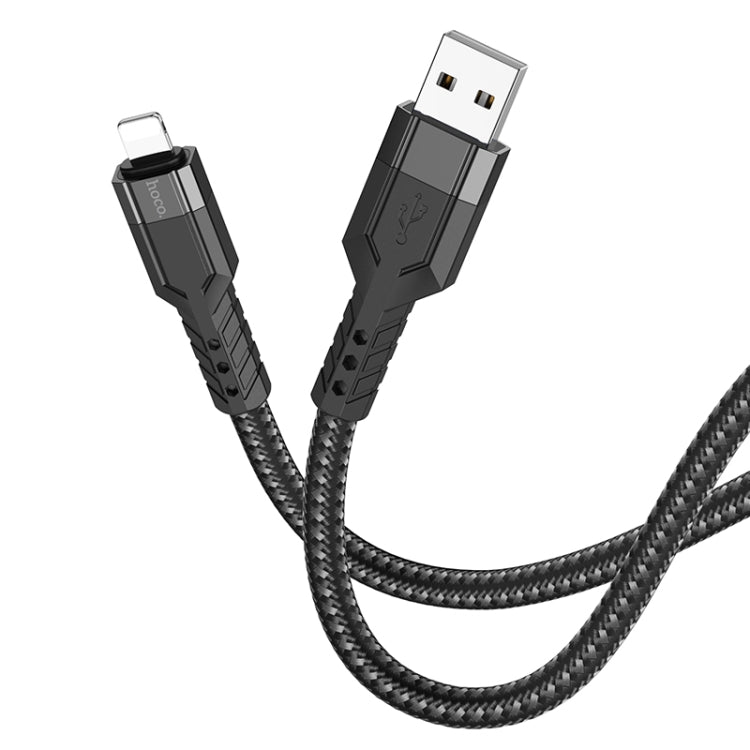 hoco U110 2.4A USB to 8 Pin Charging Data Cable，Length：1.2m(Black) - Normal Style Cable by hoco | Online Shopping UK | buy2fix