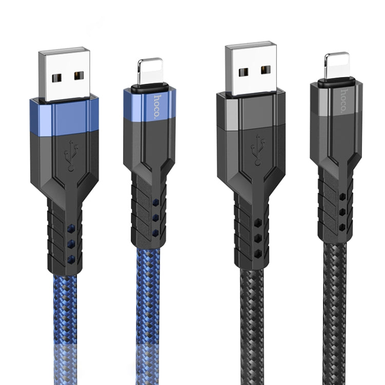 hoco U110 2.4A USB to 8 Pin Charging Data Cable，Length：1.2m(Blue) - Normal Style Cable by hoco | Online Shopping UK | buy2fix