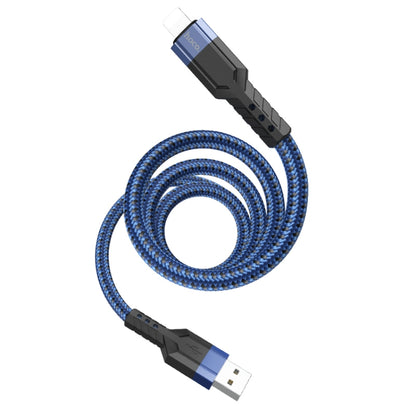 hoco U110 2.4A USB to 8 Pin Charging Data Cable，Length：1.2m(Blue) - Normal Style Cable by hoco | Online Shopping UK | buy2fix