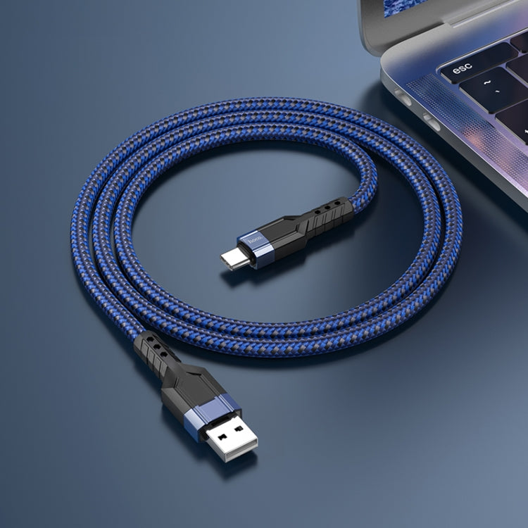 hoco U110 3A USB to USB-C / Type-C Charging Data Cable，Length：1.2m(Blue) -  by hoco | Online Shopping UK | buy2fix