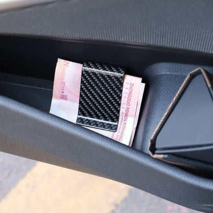 Car Carbon Fiber Card Holder Wallet Credit Card Clip(Matte) - In Car by buy2fix | Online Shopping UK | buy2fix