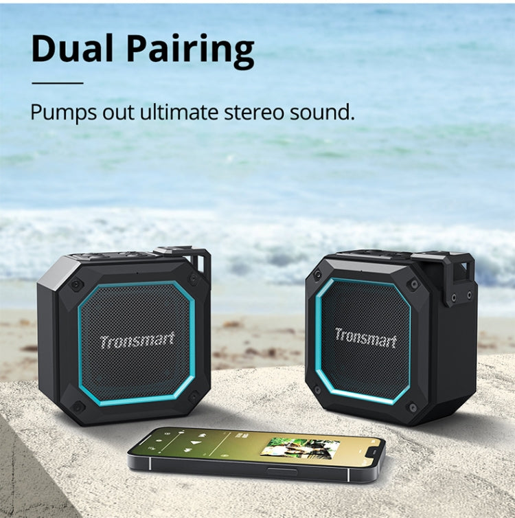 Tronsmart Groove 2 Portable Speaker Bluetooth 5.3 10W Mini IPX7 Seapker with True Wireless Stereo / LED Light(Black) - Mini Speaker by Tronsmart | Online Shopping UK | buy2fix