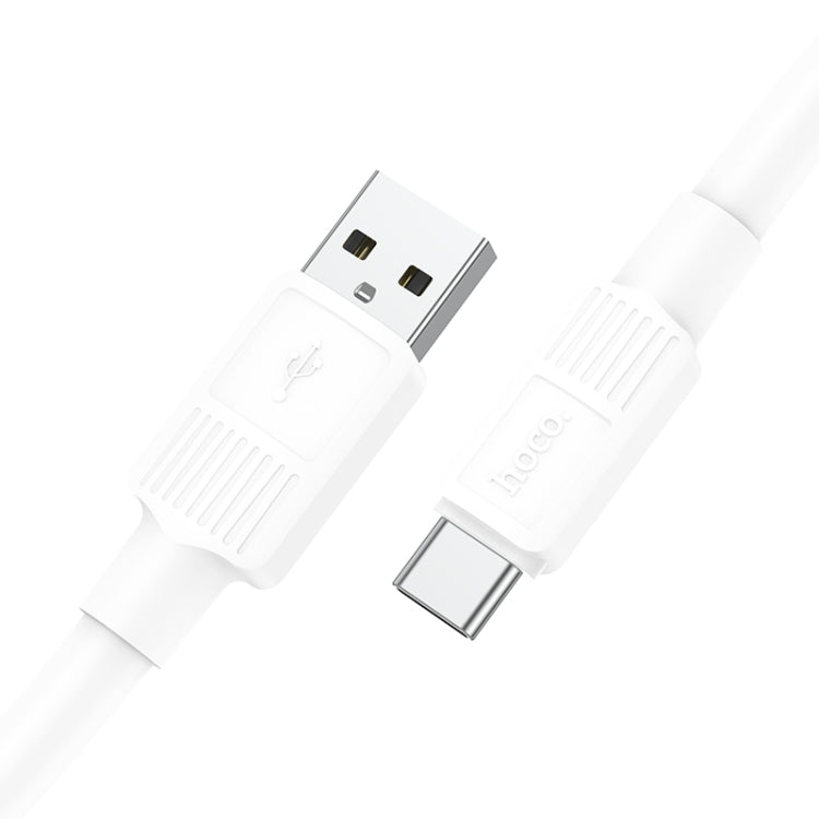 hoco X84 3A USB to USB-C / Type-C Solid Charging Data Cable，Length：1m(White) -  by hoco | Online Shopping UK | buy2fix