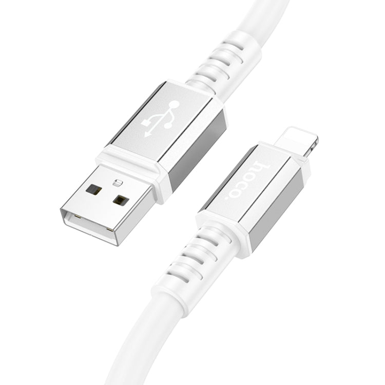 hoco X85 2.4A USB to 8 Pin Strength Charging Data Cable，Length：1m(White) - Normal Style Cable by hoco | Online Shopping UK | buy2fix