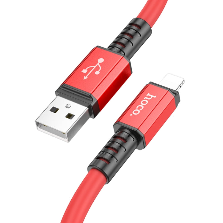 hoco X85 2.4A USB to 8 Pin Strength Charging Data Cable，Length：1m(Red) - Normal Style Cable by hoco | Online Shopping UK | buy2fix