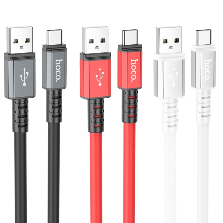 hoco X85 3A USB to USB-C / Type-C Strength Charging Data Cable，Length：1m(Red) -  by hoco | Online Shopping UK | buy2fix