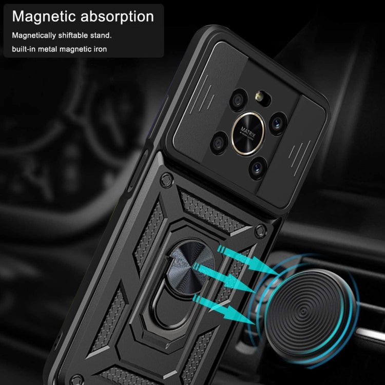 For Honor X9 5G/X9 4G Sliding Camera Design TPU + PC Phone Case(Blue) by buy2fix