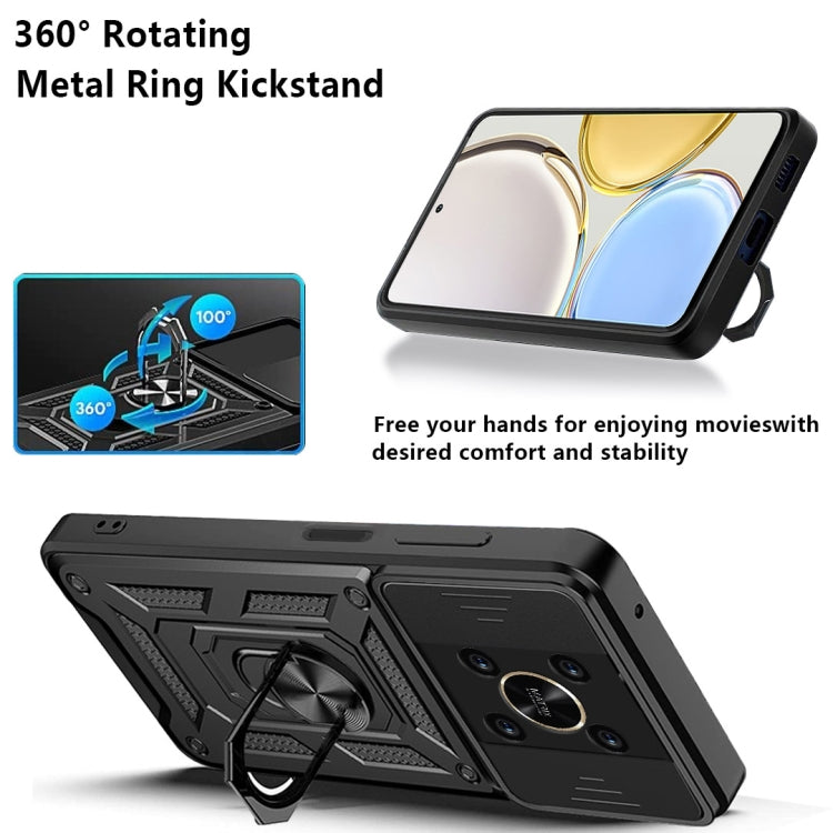 For Honor X9 5G/X9 4G Sliding Camera Design TPU + PC Phone Case(Blue) by buy2fix