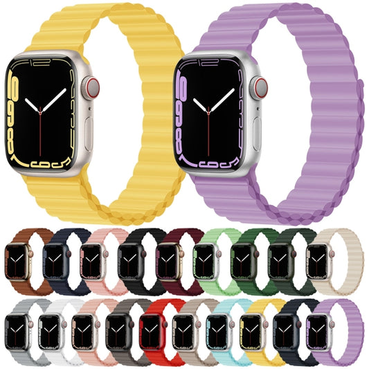 Silicone Magnet Watch Band For Apple Watch Ultra 49mm&Watch Ultra 2 49mm / Series 9&8&7 45mm / SE 3&SE 2&6&SE&5&4 44mm / 3&2&1 42mm(Spray Green) by buy2fix