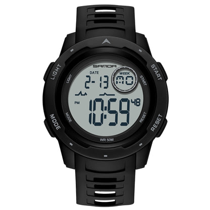 SANDA 2125 Luminous Waterproof Dual Display Electronic Watch(Black White) - Silicone Strap Watches by SANDA | Online Shopping UK | buy2fix