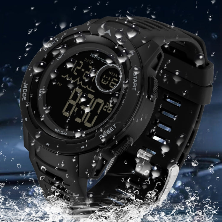 SANDA 2125 Luminous Waterproof Dual Display Electronic Watch(Black) - Silicone Strap Watches by SANDA | Online Shopping UK | buy2fix