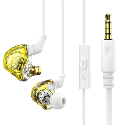 QKZ DMX Sports In-ear HIFI 3.5mm Wired Control Earphone with Mic(Transparent Yellow) - In Ear Wired Earphone by QKZ | Online Shopping UK | buy2fix