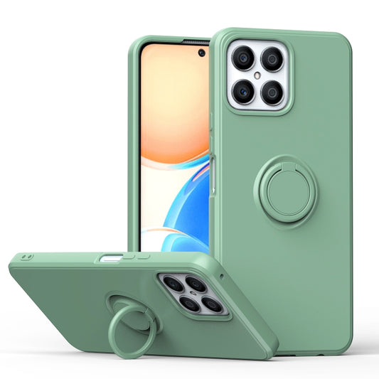 For Honor X8 Ring Kickstand Silicone Phone Case(Mint Green) - Mobile Accessories by buy2fix | Online Shopping UK | buy2fix