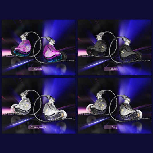 QKZ ZXT Sports In-ear Wired Control Plug HIFI Stereo Stage Monitor Earphone, Style:with Mic(Transparent Grey) by QKZ