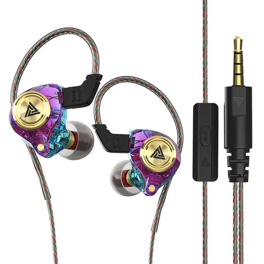 QKZ AK3 FiLe In-ear Subwoofer Wire-controlled Earphone with Mic(Colorful) - In Ear Wired Earphone by QKZ | Online Shopping UK | buy2fix