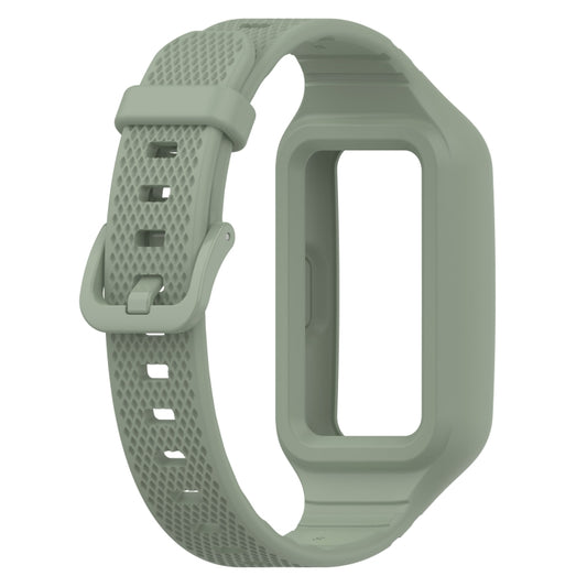 For Huawei Band 10 / 9 / 8 / 7 / 6 Universal Integrated Silicone Watch Band(Light Green) by buy2fix
