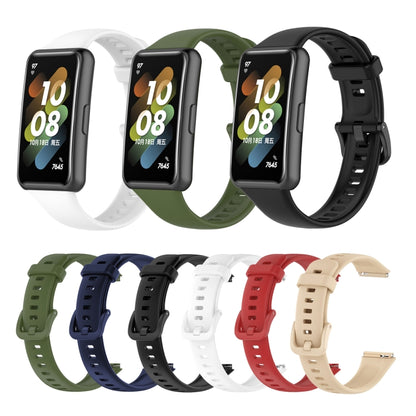 For Huawei Band 7 Silicone Watch Band(Khaki) by buy2fix