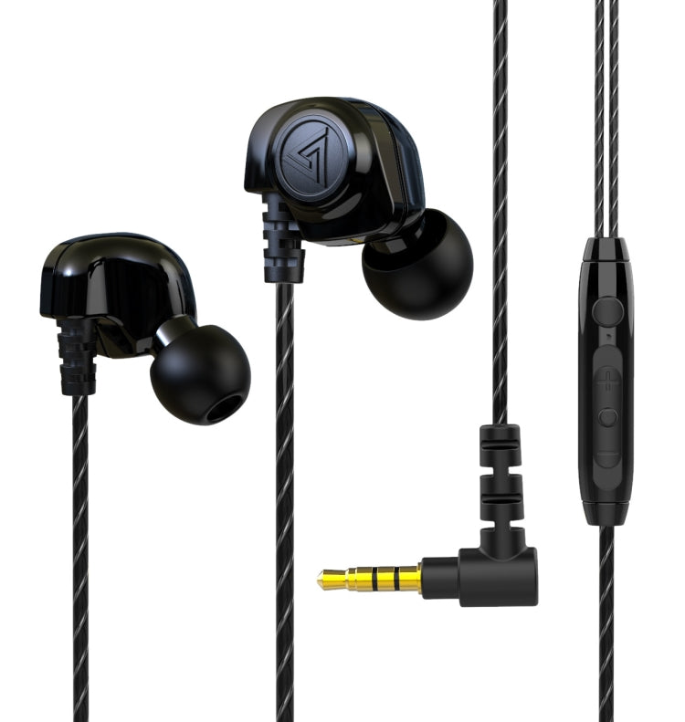 QKZ SK5 In-ear Subwoofer Wire-controlled Music Earphone with Mic(Black) - In Ear Wired Earphone by QKZ | Online Shopping UK | buy2fix