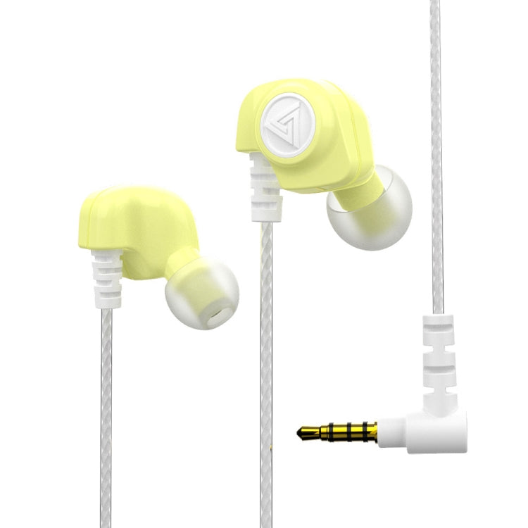 QKZ SK5 In-ear Subwoofer Wire-controlled Music Earphone with Mic(Yellow) - In Ear Wired Earphone by QKZ | Online Shopping UK | buy2fix