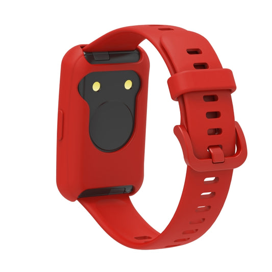 For Huawei Band 7 Silicone Adjustable Elastic Watch Band(Dark Red) by buy2fix