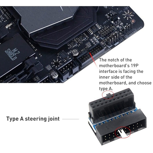 10 PCS 3.0 19P 20P Motherboard Male To Female Extension Adapter, Model: PH19A(Black Blue) by buy2fix