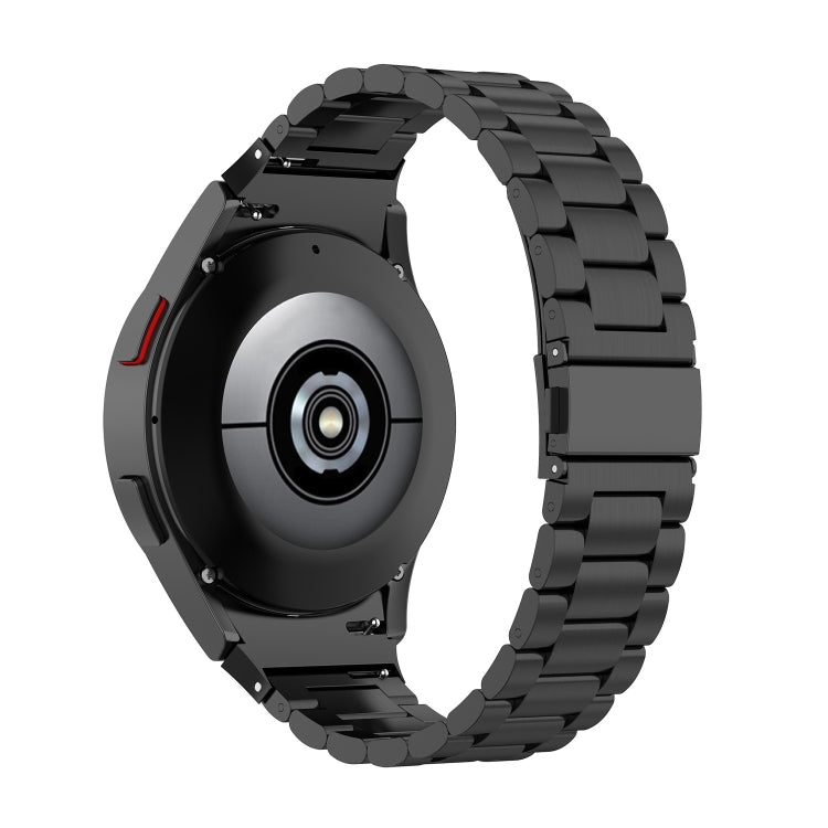For Samsung Galaxy Watch 5 40mm Three Strains Steel Watch Band(Black) - Smart Wear by buy2fix | Online Shopping UK | buy2fix