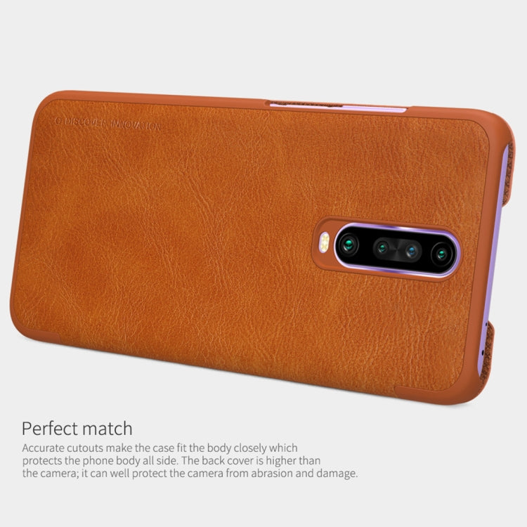 For Xiaomi Redmi K30/K30 5G NILLKIN QIN Series Crazy Horse Texture Horizontal Flip Leather Case with Card Slot(Brown) - Xiaomi Cases by NILLKIN | Online Shopping UK | buy2fix