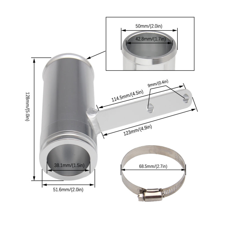 Car Aluminum Turbo Resonator Eliminator 2148685520 for Dodgeel(Silver) - In Car by buy2fix | Online Shopping UK | buy2fix