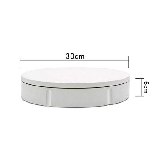 30cm Charging Rotating Display Stand Video Shooting Turntable, Load: 50kg, Power Plug:US Plug(White) by buy2fix