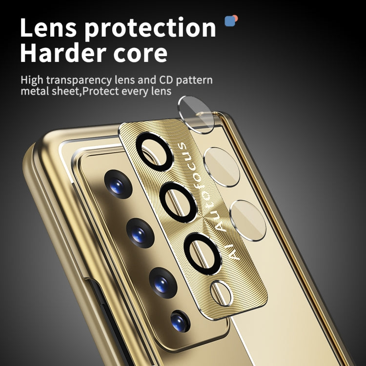 For Samsung Galaxy Z Fold3 5G Aluminum Alloy Double Hinge Shockproof Phone Protective Case(Gold) - Galaxy Phone Cases by buy2fix | Online Shopping UK | buy2fix