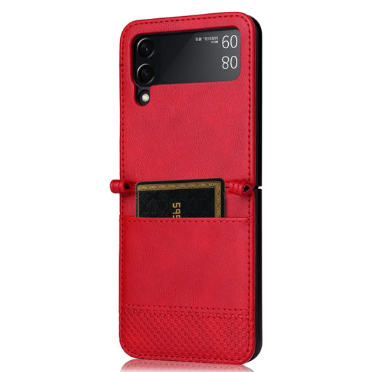 For Samsung Galaxy Z Filp4 5G Vintage Texture Folding Leather Phone Case(Red) by buy2fix