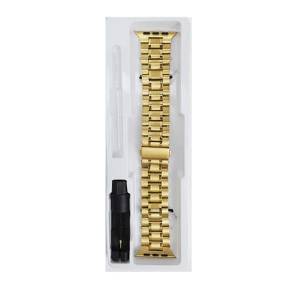 5-bead Stainless Steel Watch Band For Apple Watch Series 9&8&7 41mm / SE 3&SE 2&6&SE&5&4 40mm / 3&2&1 38mm(Gold) by buy2fix