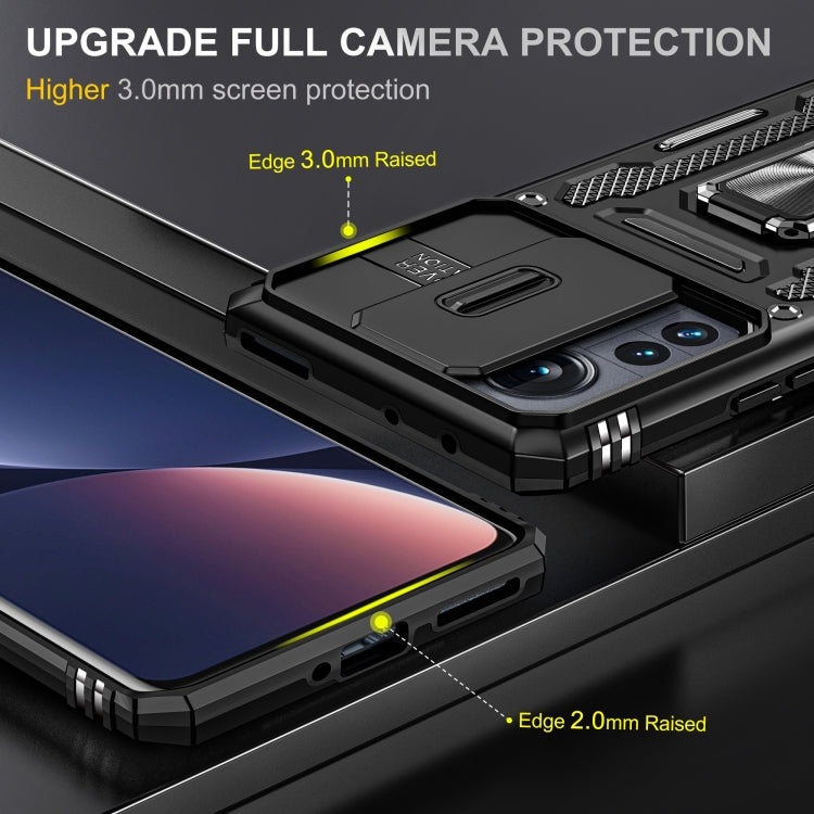 For Xiaomi 12 Pro Armor PC + TPU Camera Shield Phone Case(Black) by buy2fix