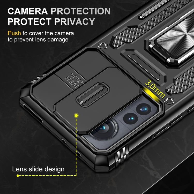 For Xiaomi 12 Pro Armor PC + TPU Camera Shield Phone Case(Black) by buy2fix