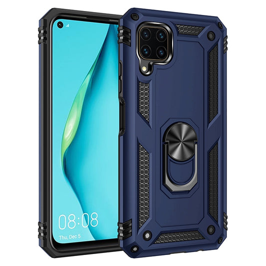 For Huawei P40 Lite Shockproof TPU + PC Protective Case with 360 Degree Rotating Holder(Blue) by buy2fix