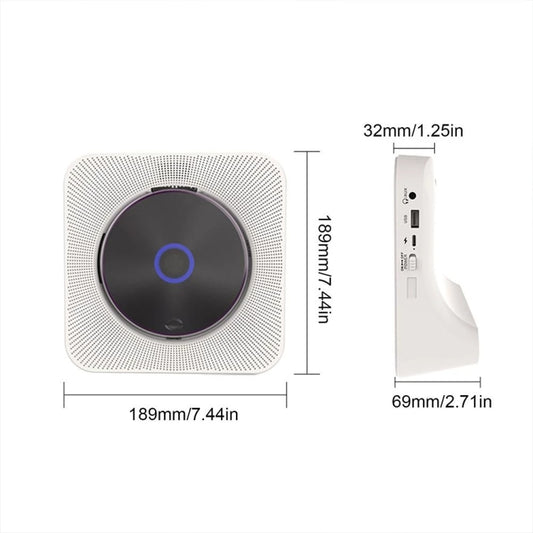 Kecag KC-806 2A Retro Bluetooth Music Disc Album CD Player, Specification:Plug-in Version(White) by Kecag