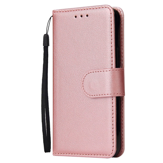 For iPhone 14 Multifunctional Horizontal Flip Leather Case with Three Card Slot (Rose Gold) by buy2fix