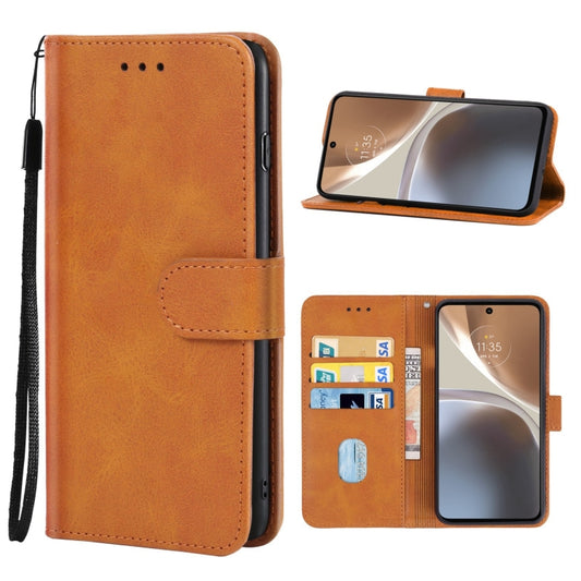 For Motorola Moto G32 Leather Phone Case(Brown) - Motorola Cases by buy2fix | Online Shopping UK | buy2fix