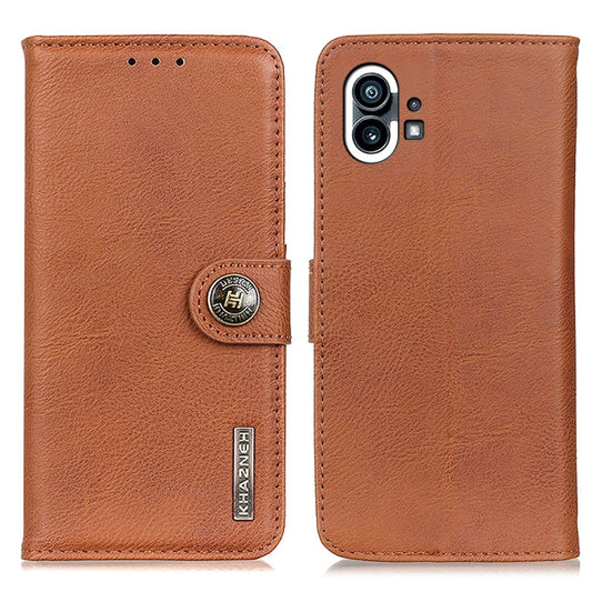 For Nothing Phone 1 KHAZNEH Cowhide Texture Leather Phone Case(Brown) by buy2fix