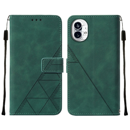 For Nothing Phone 1 3D Embossed Flip Leather Phone Case(Dark Green) by buy2fix