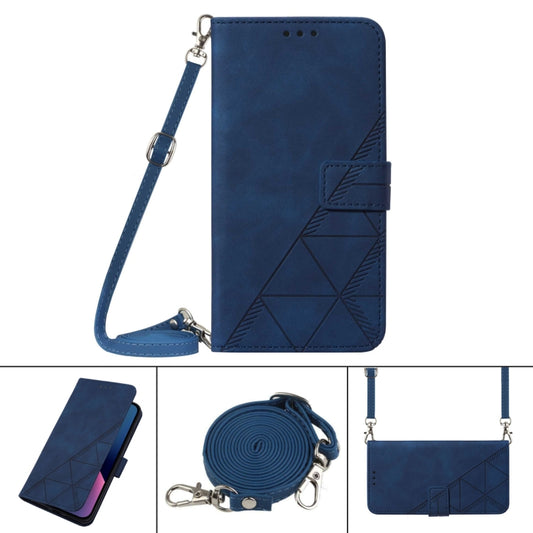 For Nothing Phone 1 Crossbody 3D Embossed Flip Leather Phone Case(Blue) by buy2fix