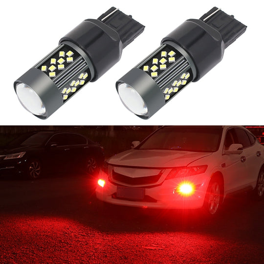 1 paire de feux antibrouillard LED continus pour voiture 7443 12V 7W (lumière rouge)