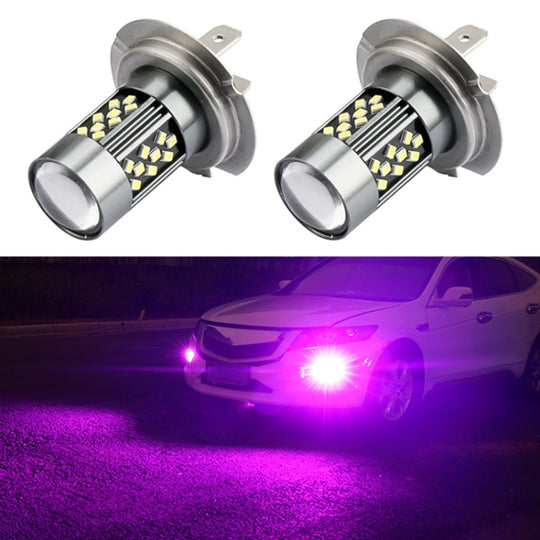 1 Paar H7 12V 7W Dauerauto-LED-Nebelscheinwerfer (lila Licht)