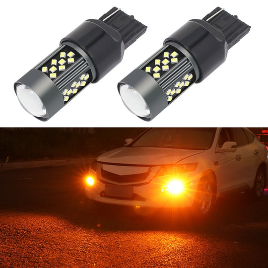 1 paire de feux antibrouillard LED stroboscopiques 7440 12V 7W pour voiture (lumière orange)